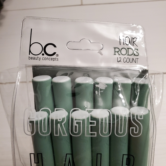 Beauty Concepts 12 Hair Rods Heat Less Curling Tools Mint Green Hair Curl New - Picture 2 of 8